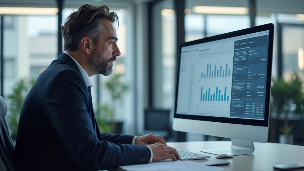 Профессиональный анализ данных на рабочем столе с графиками и диаграммами